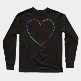 Sparkle Rainbow Heart Silhouette Long Sleeve T-Shirt